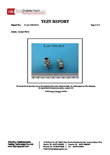 Porcellana ZHEJIANG HONGXIANG CONNECTOR MANUFACTURING CO.,LTD. Certificazioni